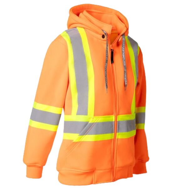 Women's Hi Vis Safety Hoodie with Detachable Hood Thumbnail